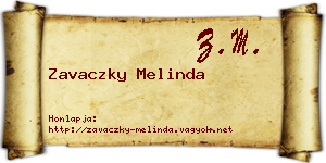 Zavaczky Melinda névjegykártya