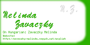 melinda zavaczky business card